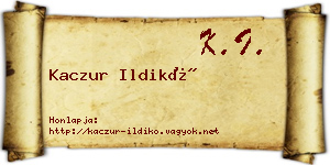 Kaczur Ildikó névjegykártya