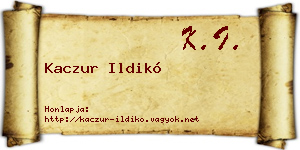 Kaczur Ildikó névjegykártya