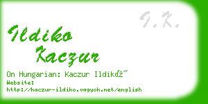 ildiko kaczur business card